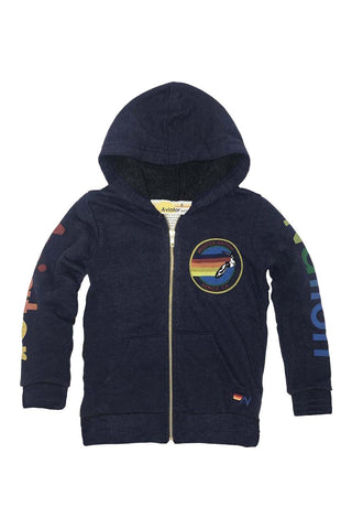 KID'S AVIATOR NATION ZIP HOODIE - NAVY Kid's Hoodies Aviator Nation