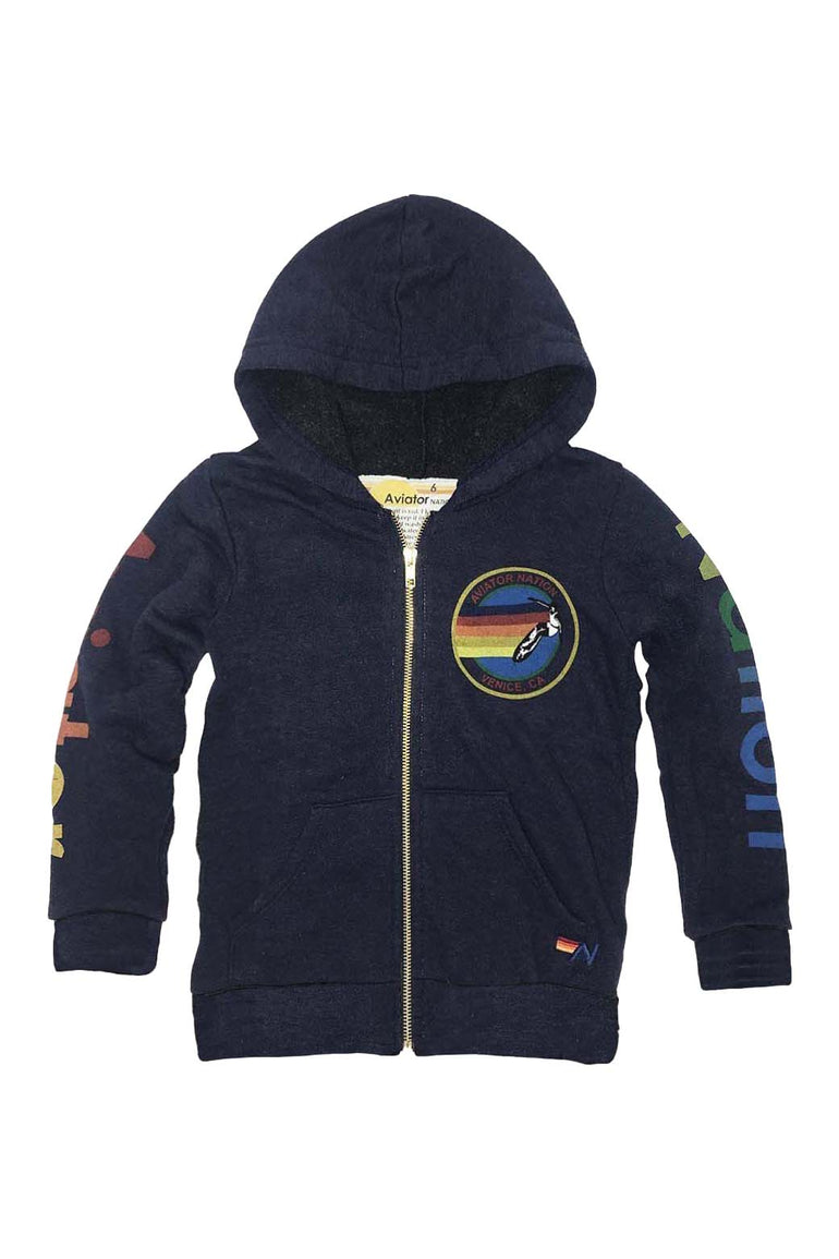 KID'S AVIATOR NATION ZIP HOODIE - NAVY Kid's Hoodies Aviator Nation