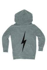 KIDS BOLT PRINT ZIP HOODIE - HEATHER GREY Kid's Hoodies Aviator Nation