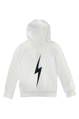 KIDS BOLT PRINT ZIP HOODIE - WHITE Kid's Hoodies Aviator Nation