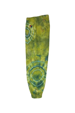 KID'S HAND DYED SWEATPANTS - TIE DYE GREEN YELLOW Kid's Sweatpants Aviator Nation