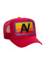 KID'S LOGO RAINBOW - VINTAGE TRUCKER HAT Kid's Hat Aviator Nation OS RED