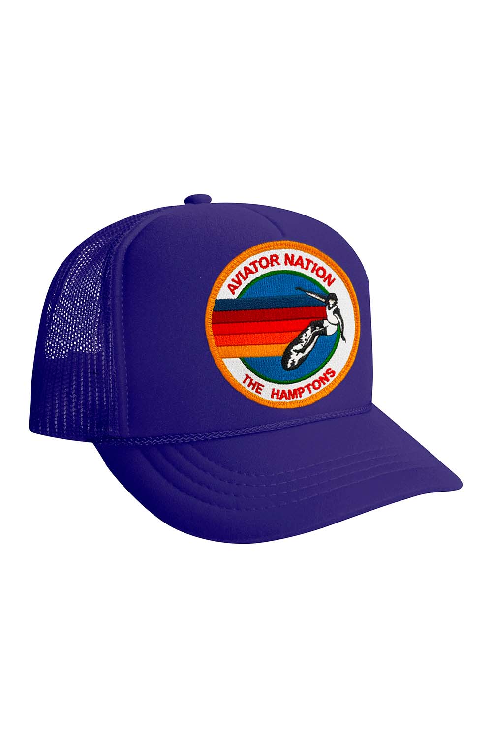 KIDS SIGNATURE HAMPTONS VINTAGE FOAM TRUCKER HAT Kid's Hat Aviator Nation OS PURPLE