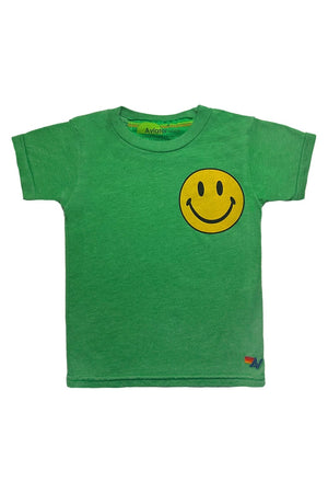 KID'S SMILEY 2 TEE - KELLY GREEN