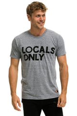 LOCALS ONLY TEE - HEATHER GREY Tees Aviator Nation