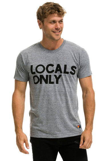 LOCALS ONLY TEE - HEATHER GREY Tees Aviator Nation