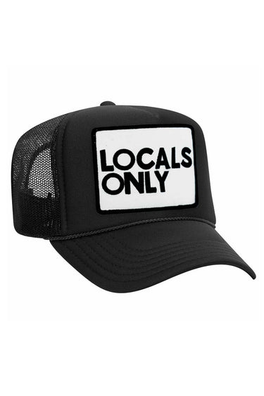 LOCALS ONLY VINTAGE TRUCKER HAT HATS Aviator Nation OS BLACK