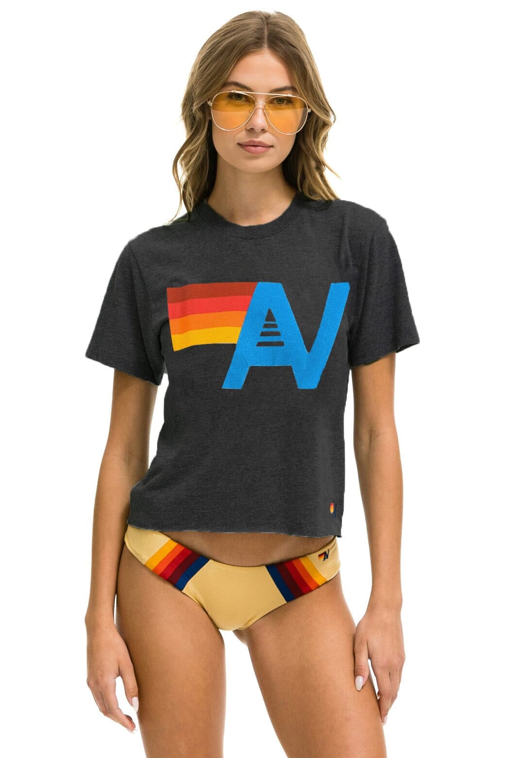 LOGO BOYFRIEND TEE - CHARCOAL Boyfriend Tee Aviator Nation