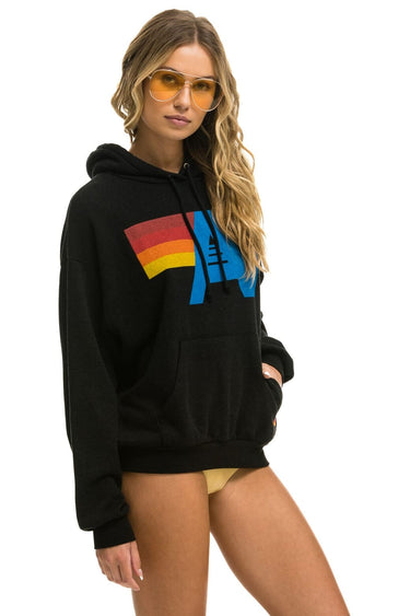 LOGO PULLOVER RELAXED HOODIE - BLACK Hoodie Aviator Nation