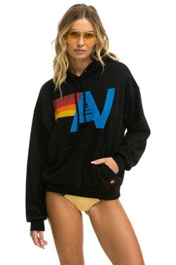 LOGO PULLOVER RELAXED HOODIE - BLACK Hoodie Aviator Nation