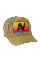 LOGO RAINBOW - VINTAGE NYLON TRUCKER HAT HATS Aviator Nation KHAKI