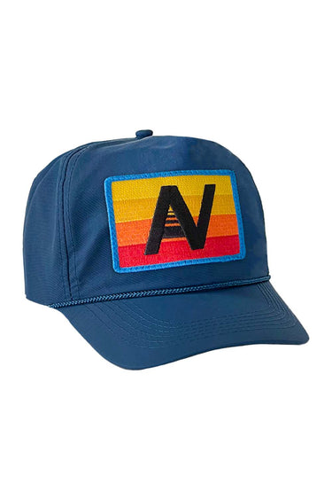 LOGO RAINBOW - VINTAGE NYLON TRUCKER HAT HATS Aviator Nation NAVY