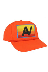 LOGO RAINBOW - VINTAGE NYLON TRUCKER HAT HATS Aviator Nation NEON ORANGE