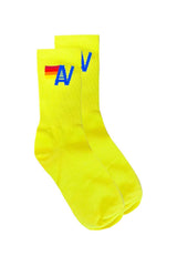 LOGO SOCK - NEON YELLOW Socks Aviator Nation