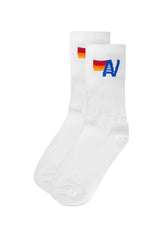 LOGO SOCK - WHITE Socks Aviator Nation S/M