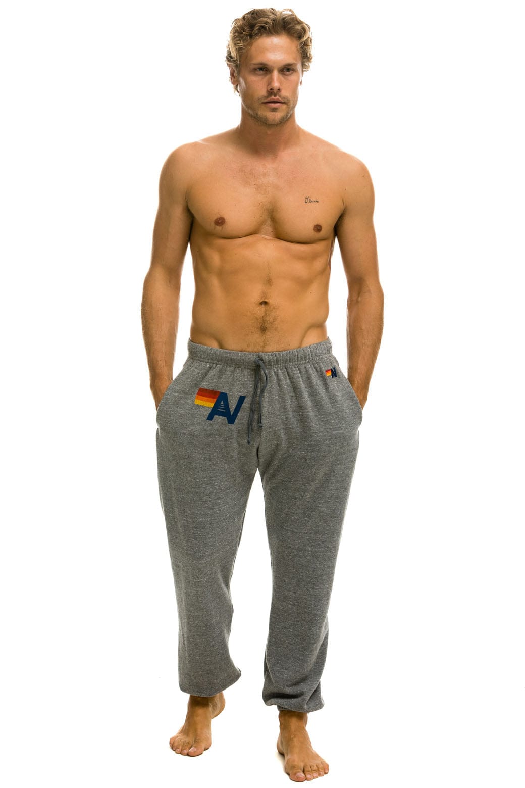 LOGO SWEATPANTS - HEATHER GREY Mens Sweatpants Aviator Nation