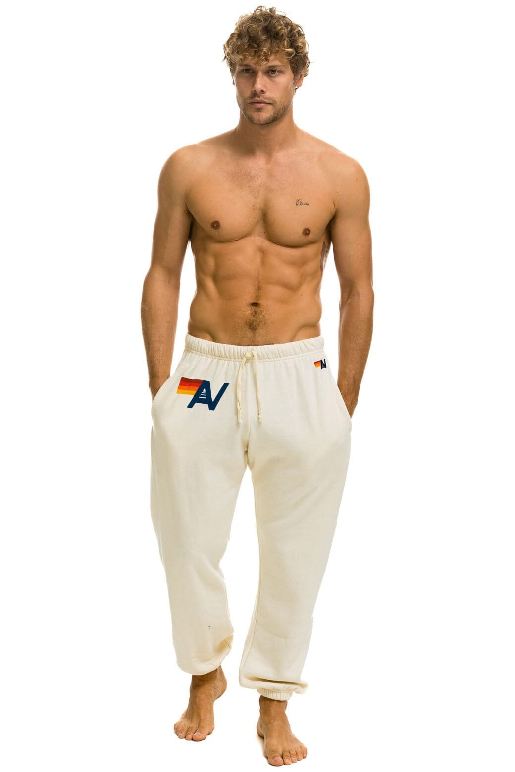 LOGO SWEATPANTS - VINTAGE WHITE Men's Sweatpants Aviator Nation