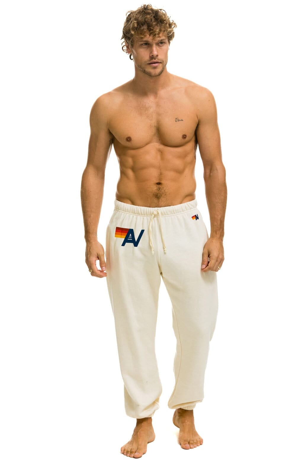 LOGO SWEATPANTS - VINTAGE WHITE Men's Sweatpants Aviator Nation