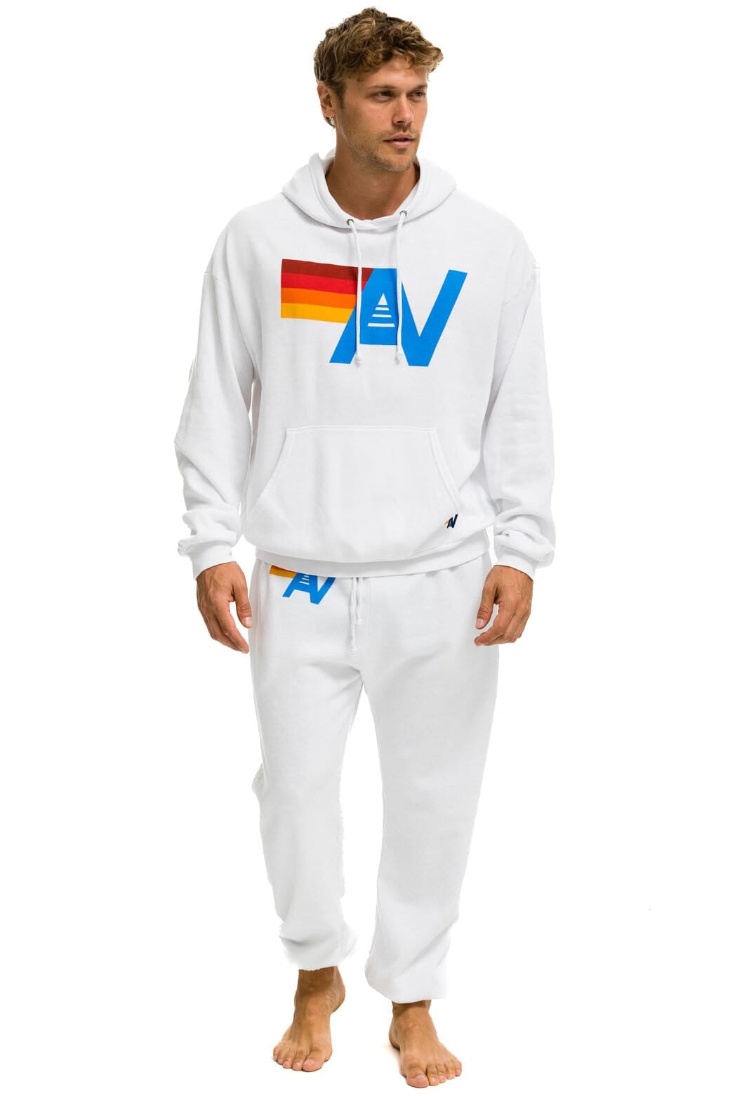 LOGO SWEATPANTS - WHITE Men's Sweatpants Aviator Nation