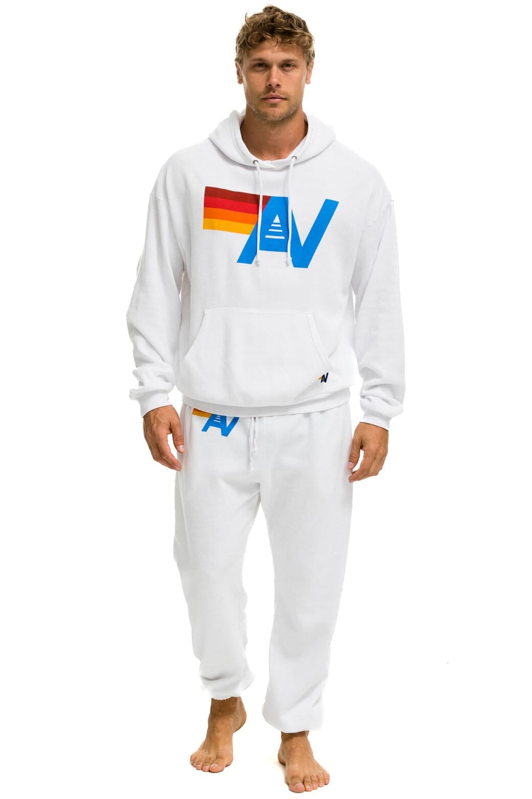 LOGO SWEATPANTS - WHITE Men's Sweatpants Aviator Nation