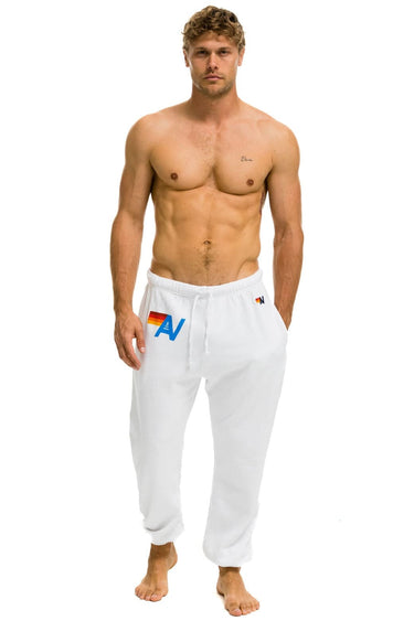 LOGO SWEATPANTS - WHITE Men's Sweatpants Aviator Nation