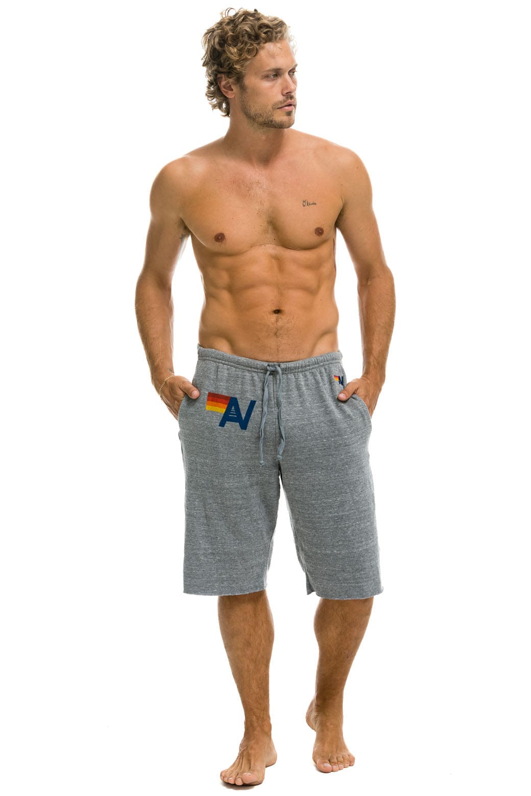 LOGO SWEATSHORTS - HEATHER GREY Men's Shorts Aviator Nation