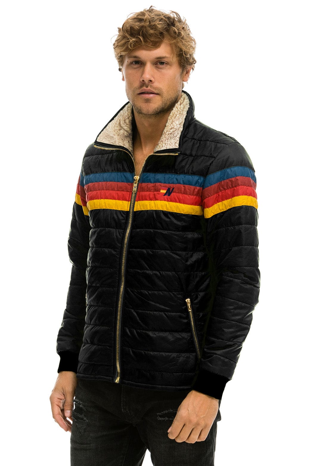 MEN'S 4 STRIPE JACKET - BLACK Jacket Aviator Nation