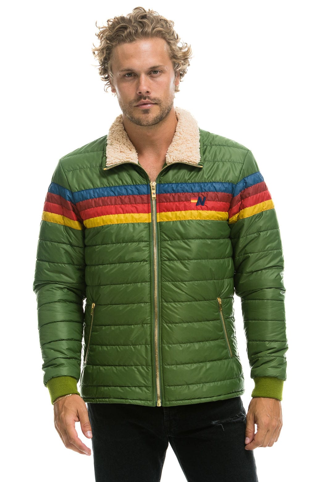 MEN'S 4 STRIPE JACKET - GARDEN GREEN Jacket Aviator Nation