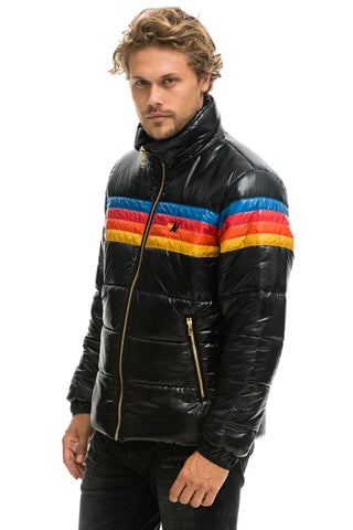 MEN'S 4 STRIPE LUXE TRAVELER JACKET - GLOSSY BLACK Jacket Aviator Nation