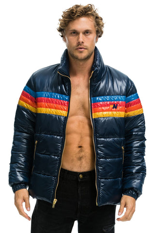 MEN'S 4 STRIPE LUXE TRAVELER JACKET - GLOSSY DEEP BLUE Jacket Aviator Nation