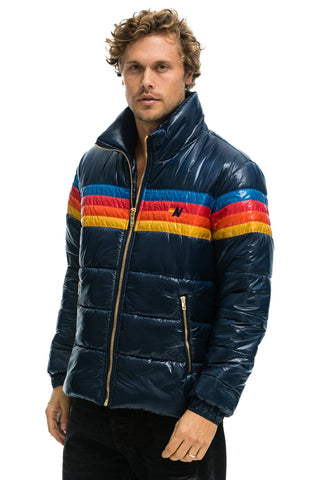 MEN'S 4 STRIPE LUXE TRAVELER JACKET - GLOSSY DEEP BLUE Jacket Aviator Nation