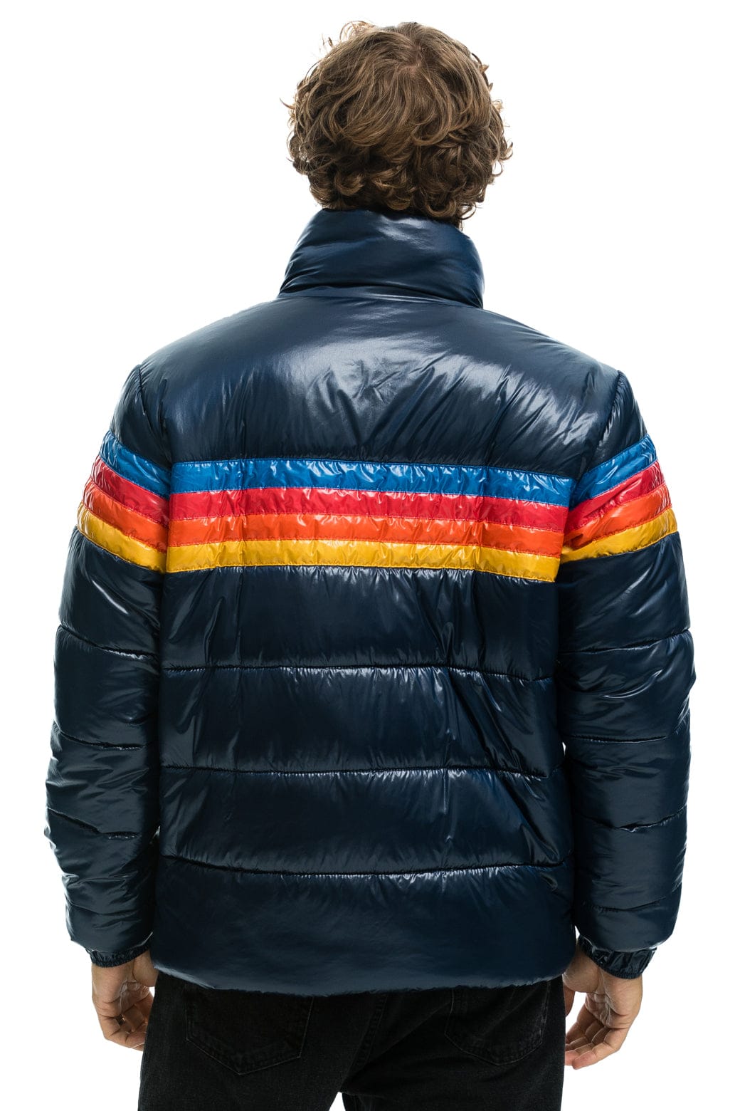 MEN'S 4 STRIPE LUXE TRAVELER JACKET - GLOSSY DEEP BLUE Jacket Aviator Nation