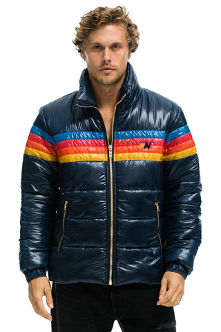 MEN'S 4 STRIPE LUXE TRAVELER JACKET - GLOSSY DEEP BLUE Jacket Aviator Nation