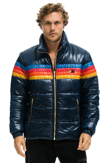 MEN'S 4 STRIPE LUXE TRAVELER JACKET - GLOSSY DEEP BLUE Jacket Aviator Nation