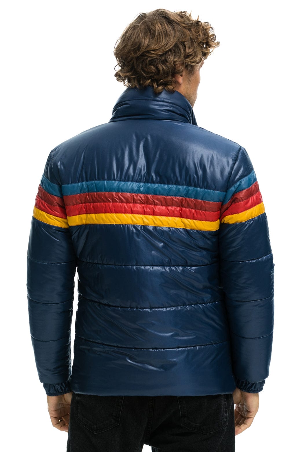 MEN'S 4 STRIPE LUXE TRAVELER JACKET - GLOSSY DEEP BLUE Jacket Aviator Nation