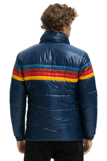MEN'S 4 STRIPE LUXE TRAVELER JACKET - GLOSSY DEEP BLUE Jacket Aviator Nation