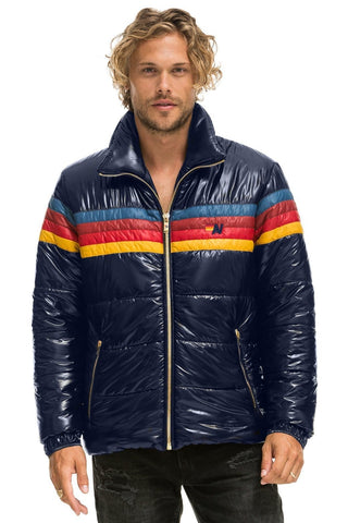 MEN'S 4 STRIPE LUXE TRAVELER JACKET - GLOSSY NAVY Jacket Aviator Nation