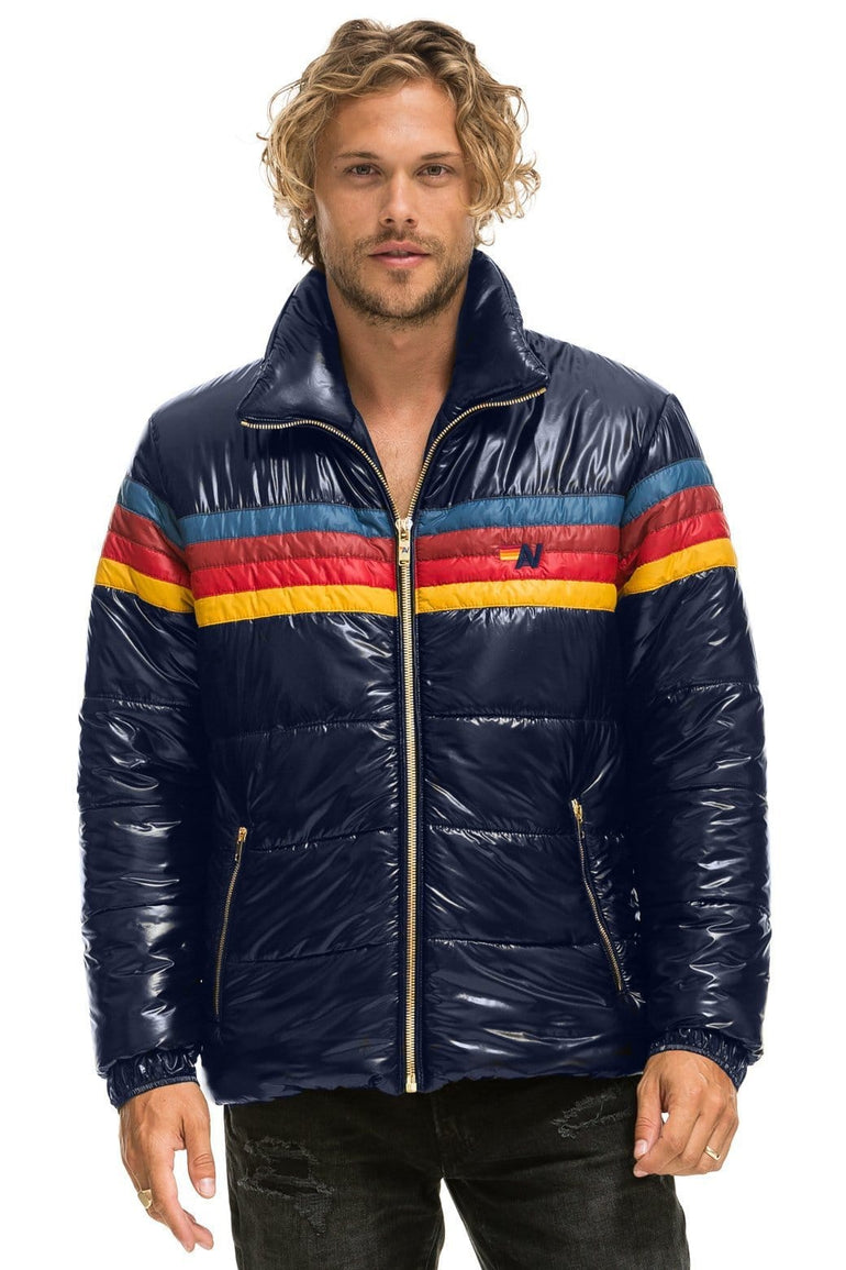 MEN'S 4 STRIPE LUXE TRAVELER JACKET - GLOSSY NAVY Jacket Aviator Nation