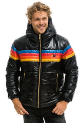 MEN'S 4 STRIPE LUXE TREKKER JACKET - GLOSSY BLACK Jacket Aviator Nation