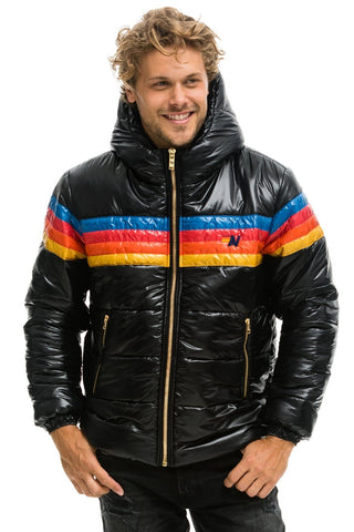 MEN'S 4 STRIPE LUXE TREKKER JACKET - GLOSSY BLACK Jacket Aviator Nation