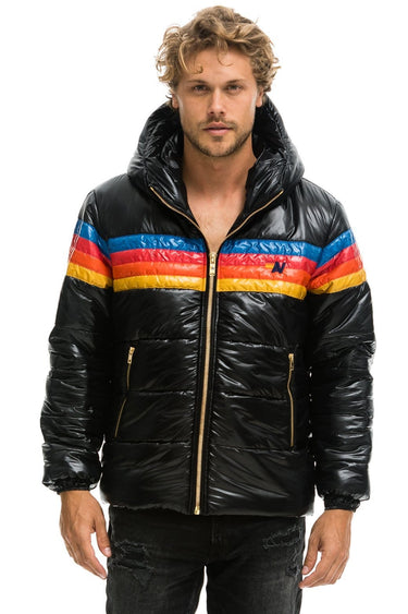 MEN'S 4 STRIPE LUXE TREKKER JACKET - GLOSSY BLACK Jacket Aviator Nation