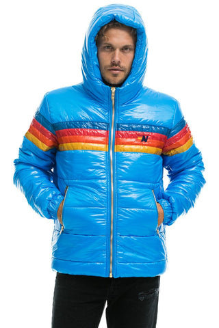 MEN'S 4 STRIPE LUXE TREKKER JACKET - GLOSSY BLUE Jacket Aviator Nation