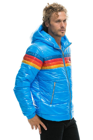 MEN'S 4 STRIPE LUXE TREKKER JACKET - GLOSSY BLUE Jacket Aviator Nation
