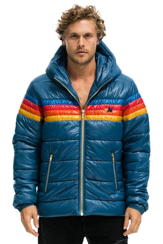 MEN'S 4 STRIPE LUXE TREKKER JACKET - GLOSSY DEEP BLUE Jacket Aviator Nation