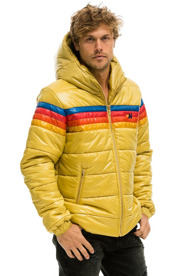 MEN'S 4 STRIPE LUXE TREKKER JACKET - GLOSSY KHAKI Jacket Aviator Nation
