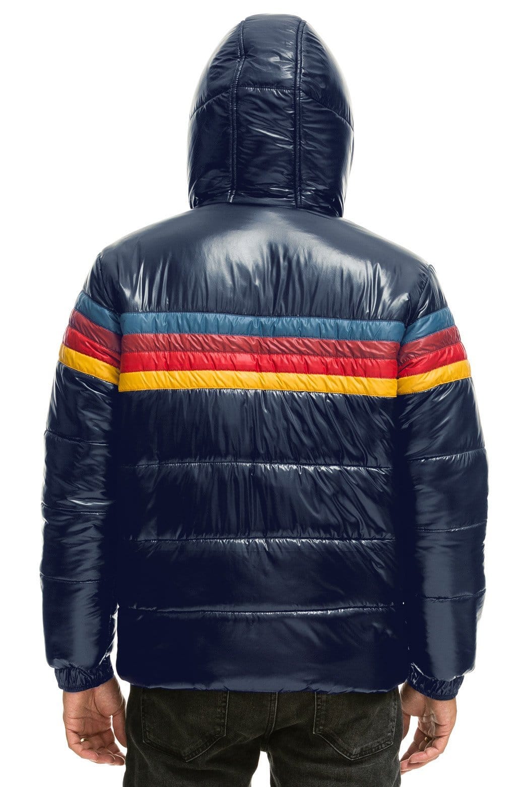 MEN'S 4 STRIPE LUXE TREKKER JACKET - GLOSSY NAVY Jacket Aviator Nation