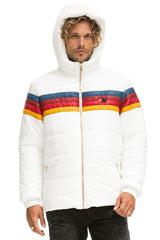 MEN'S 4 STRIPE LUXE TREKKER JACKET - GLOSSY WHITE Jacket Aviator Nation