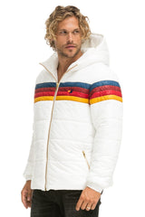 MEN'S 4 STRIPE LUXE TREKKER JACKET - GLOSSY WHITE Jacket Aviator Nation