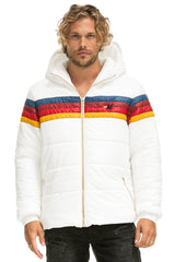 MEN'S 4 STRIPE LUXE TREKKER JACKET - GLOSSY WHITE Jacket Aviator Nation