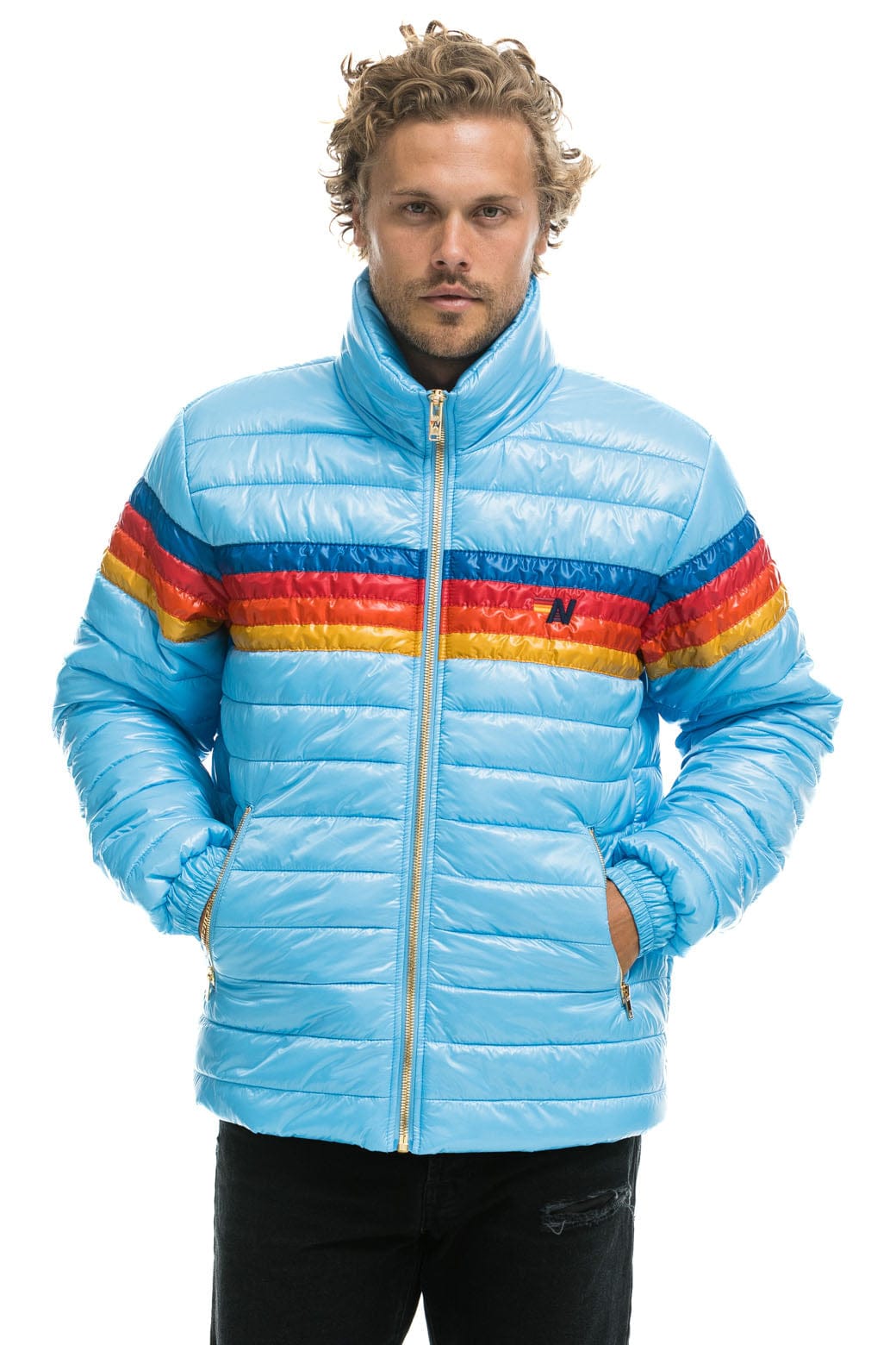 MEN'S 4 STRIPE TRAVELER JACKET - GLOSSY SKY Jacket Aviator Nation